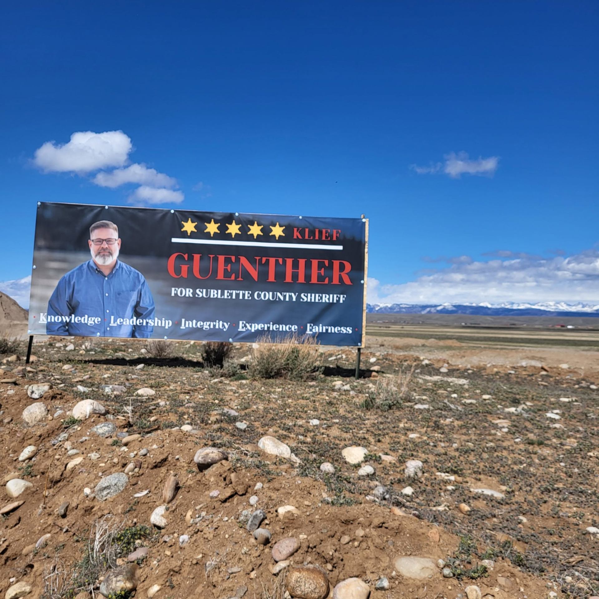 Guenther for Sublette County Sheriff campaign banner