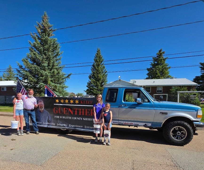 Klief and supporters at the Big Piney Fourth of July Parade